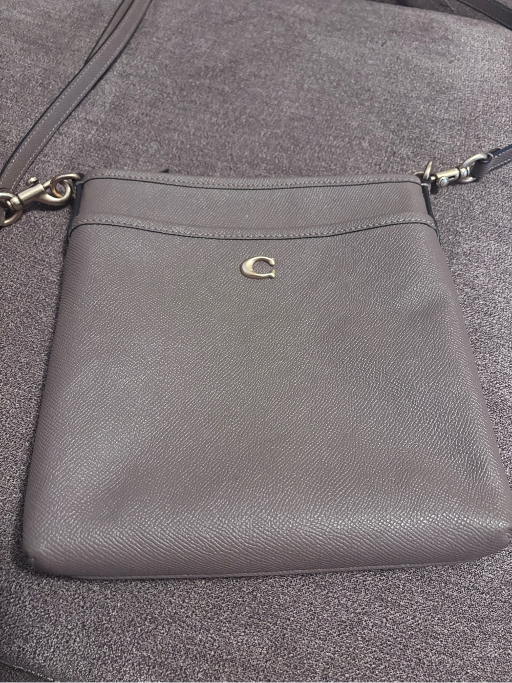 Coach Leather Crossbody Bag in Taupe